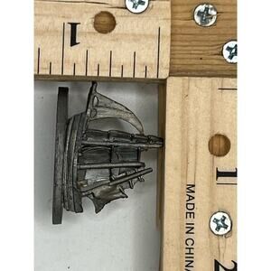 Vintage Pewter Sailboat Sculpture Mini Nautical Ship Figurine Collectible